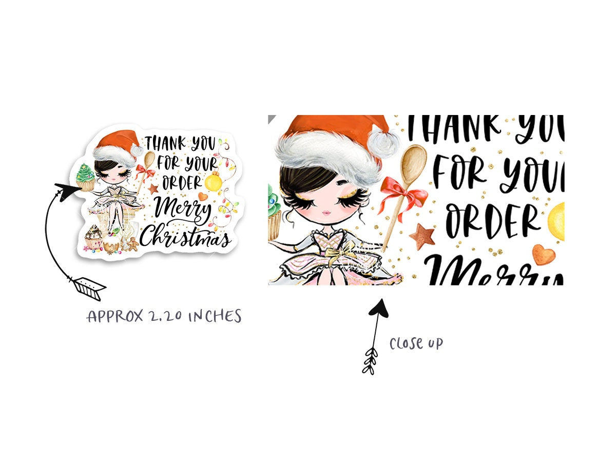 Bakery Christmas Thank You Sticker, Holiday Baking - Candy Jar Studios