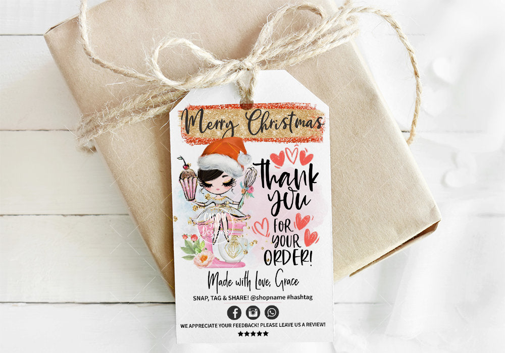 Christmas Baking Tag, Bakery Thank You Tag