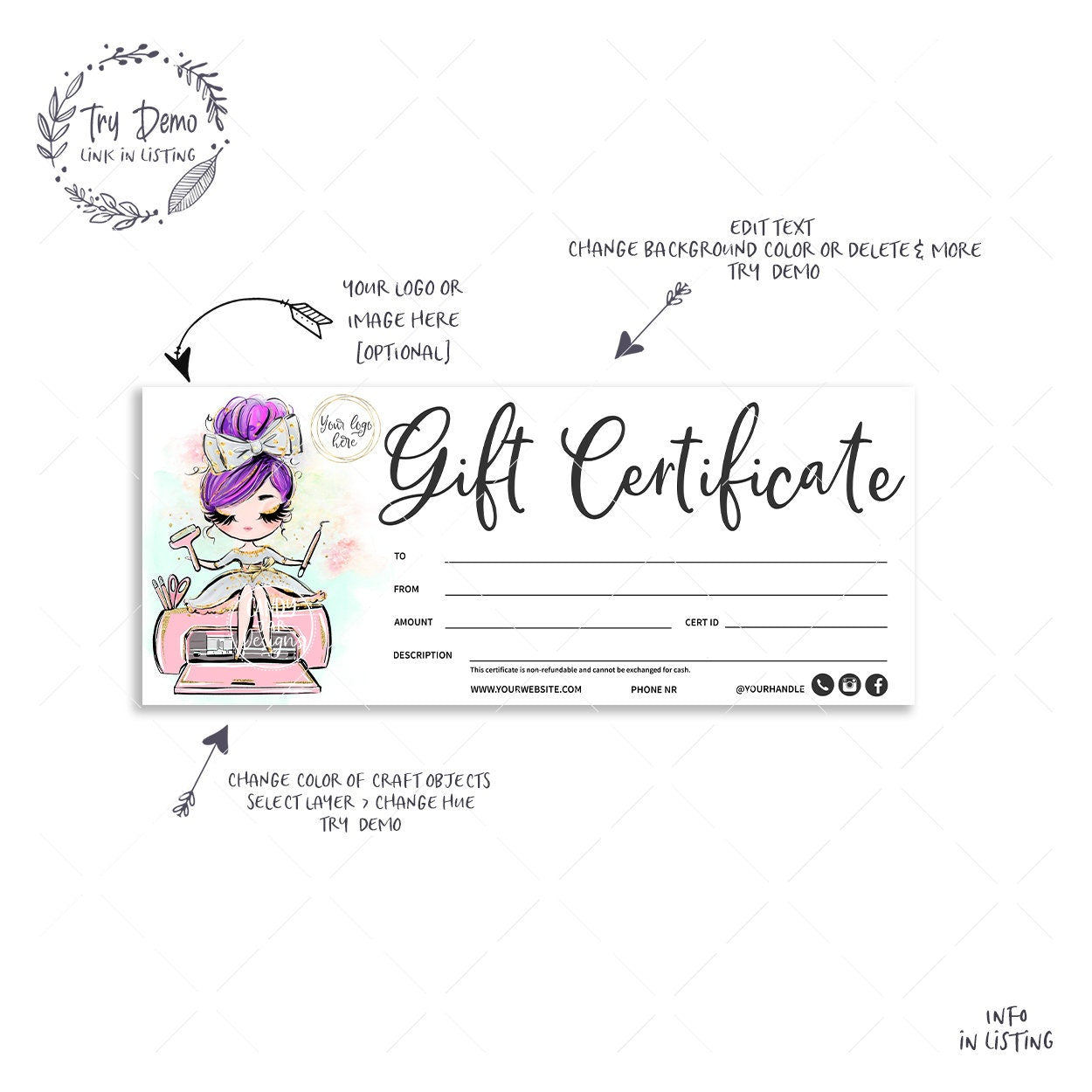 hair salon gift certificate template