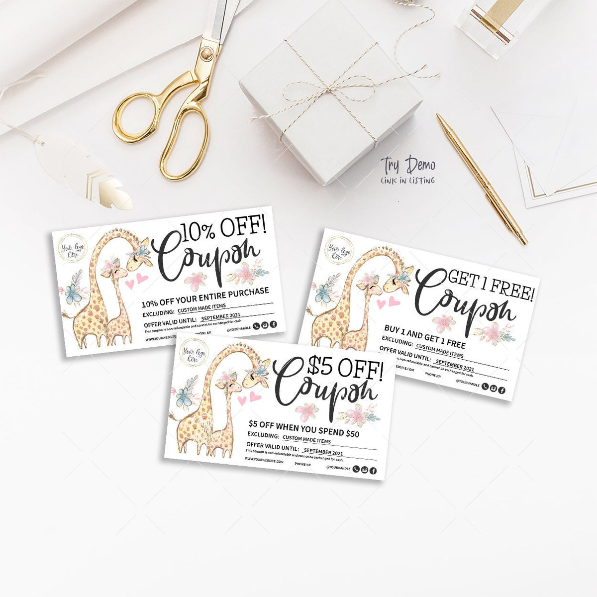 Kids Boutique Gift Voucher, Giraffe Mom &amp; Baby