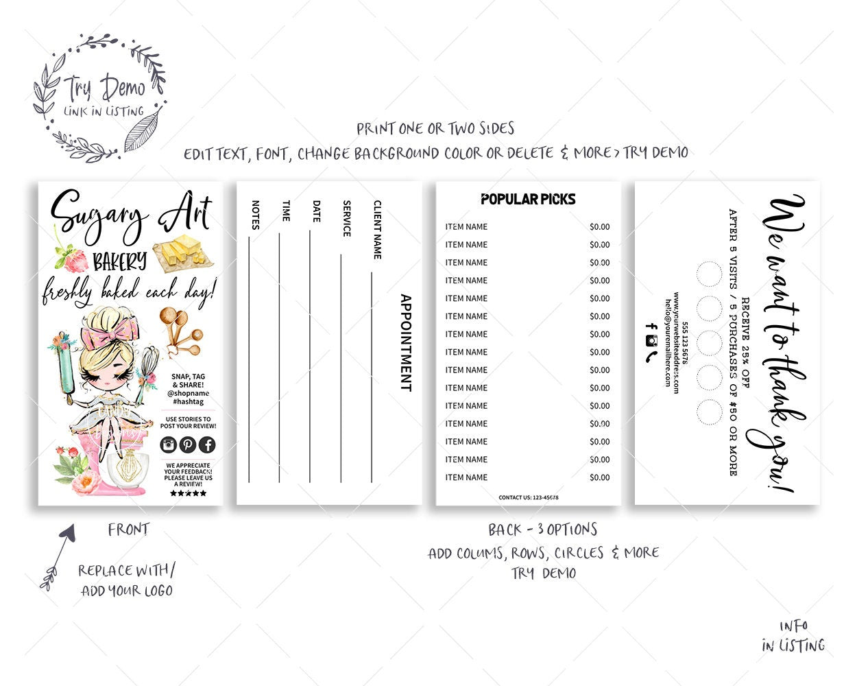 Baking Business Card Set