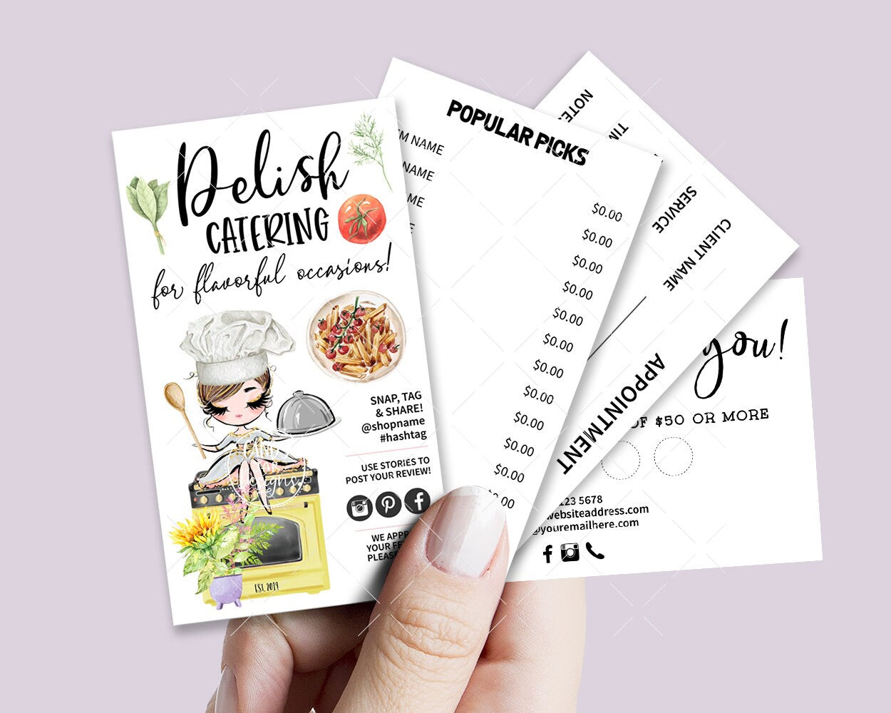 Catering Business Card Set, Food Catering