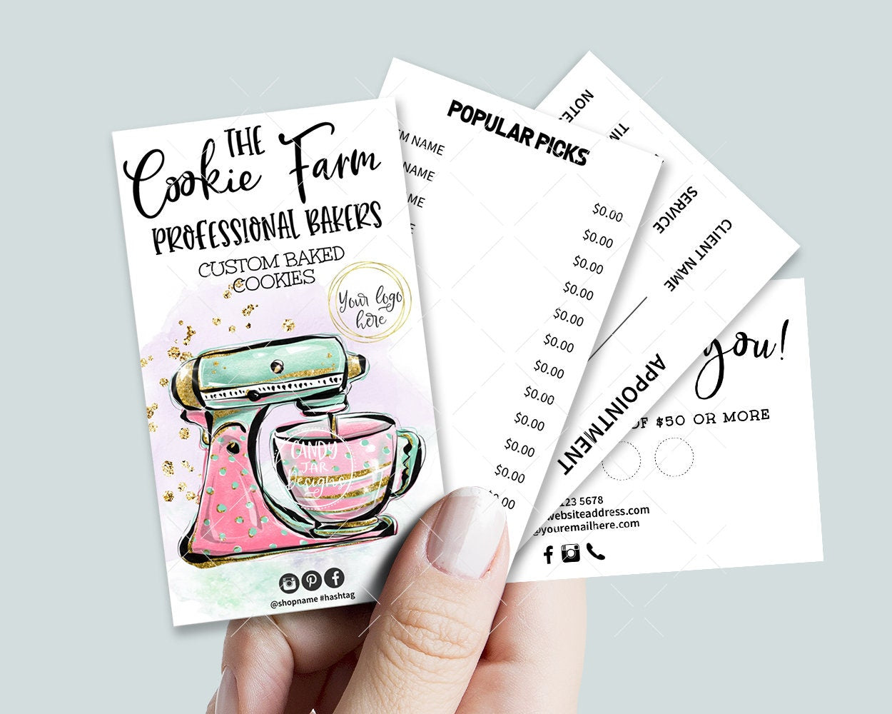 Baking Business Card Set, Cute Kitchen Mixer