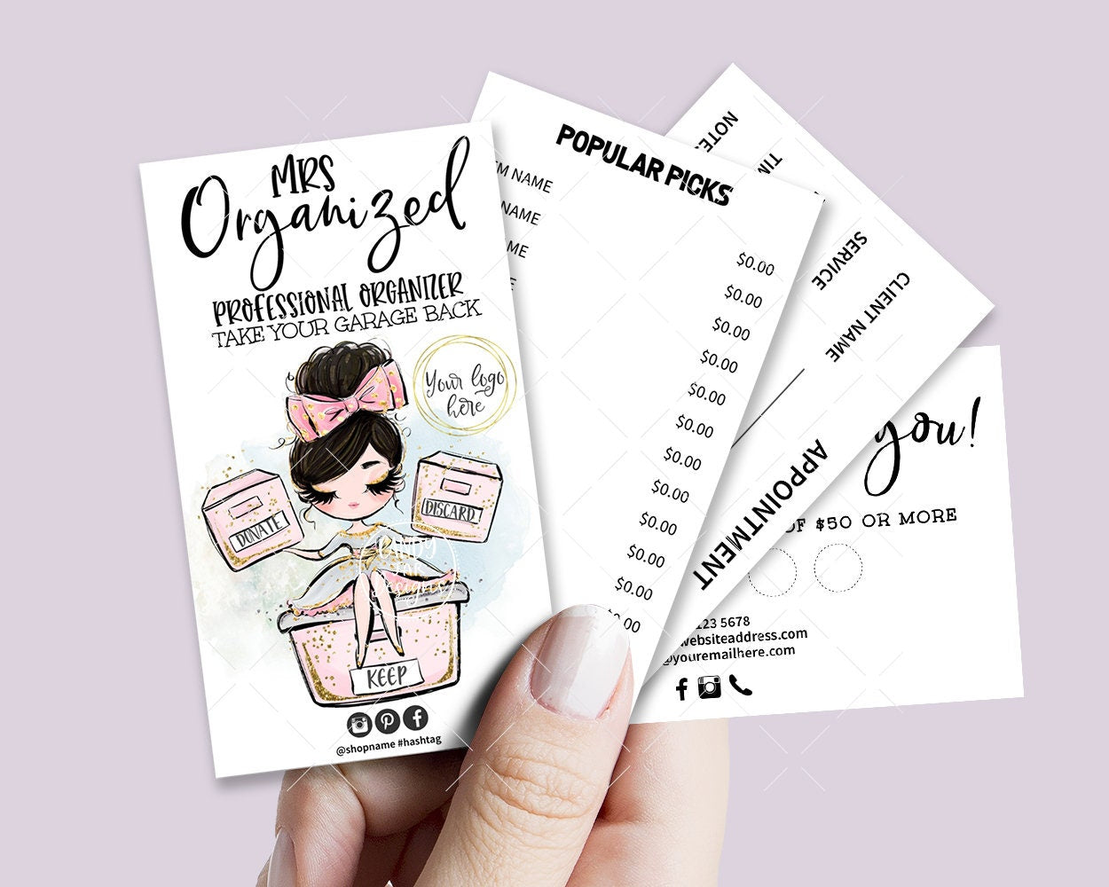 Professional Organizer Business Card Set