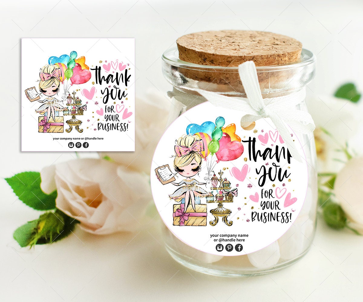 Party Planner Thank You Tag, Birthday Events Sticker