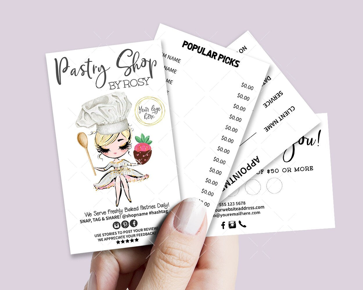 Sweets Treats Bakery Business Card Set