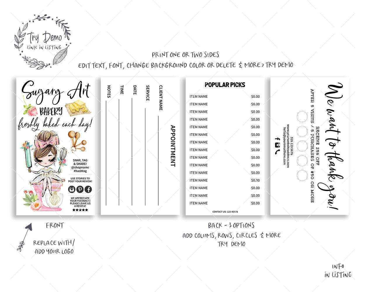 Baking Business Card Set