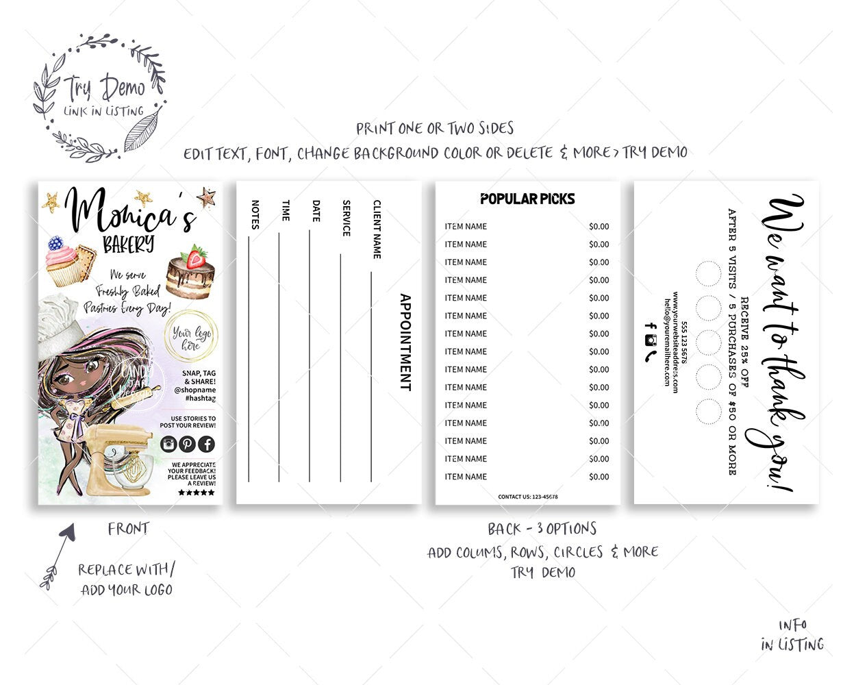 Bakery Business Card Set, Pastry Chef