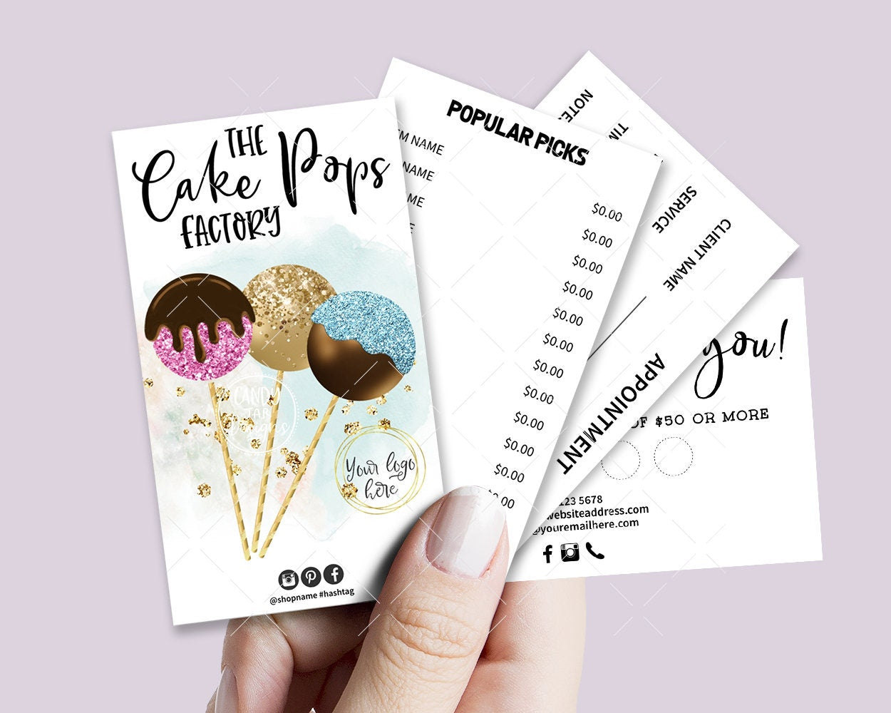 Cake Pops Business Card, Sweets Shop