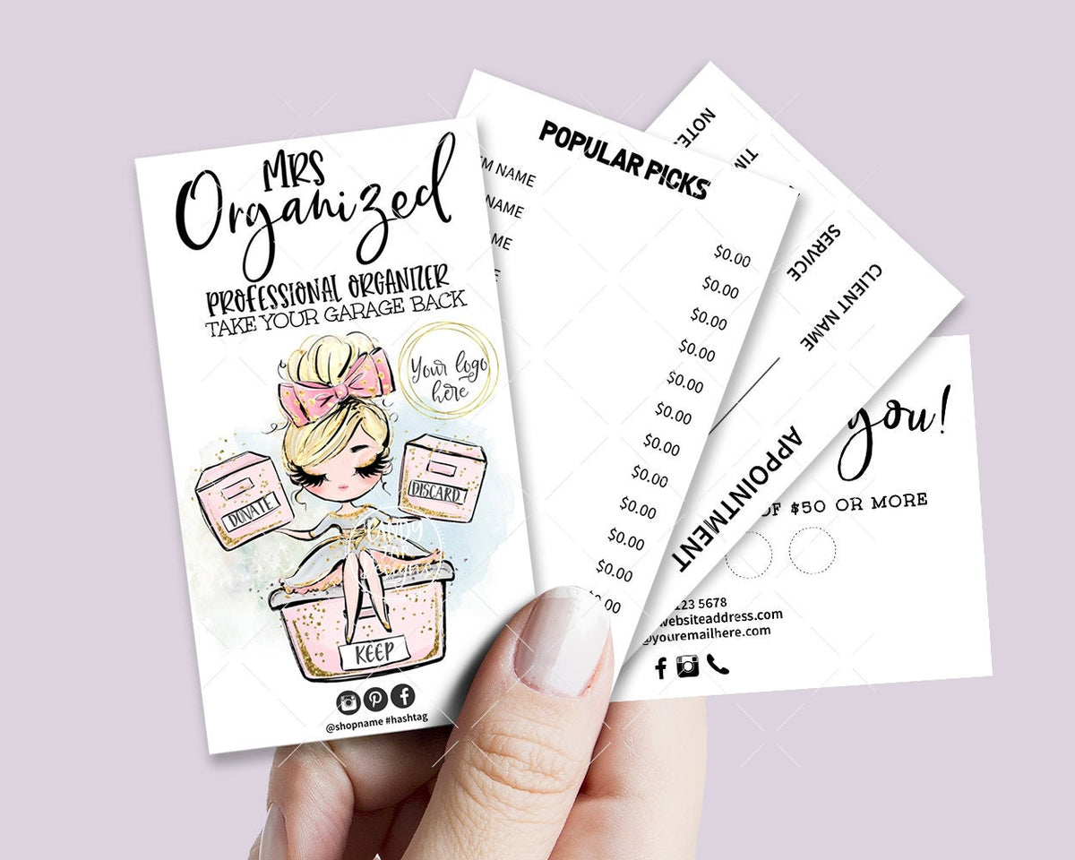 Professional Organizer Business Card Set