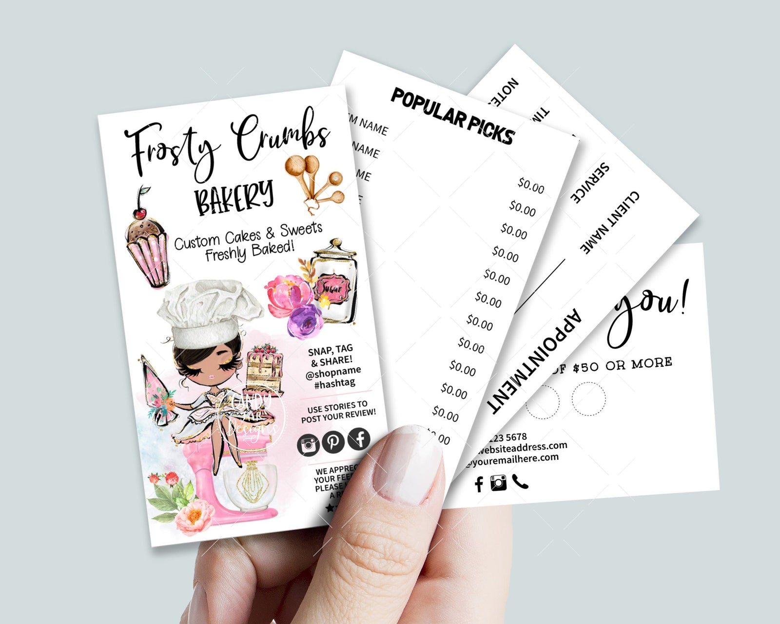 Sweets Treats Bakery Business Card Set