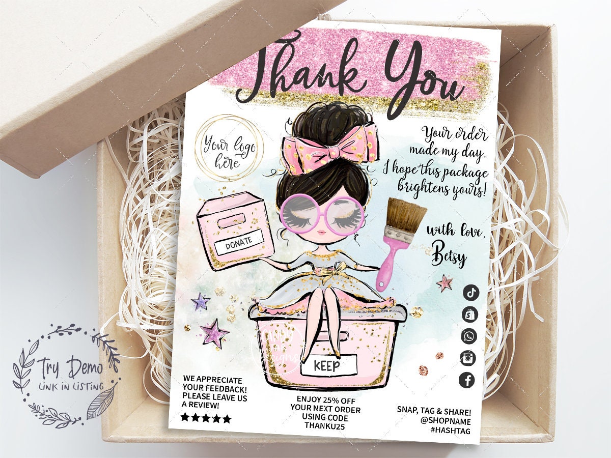 Professional Organizer Thank You Insert