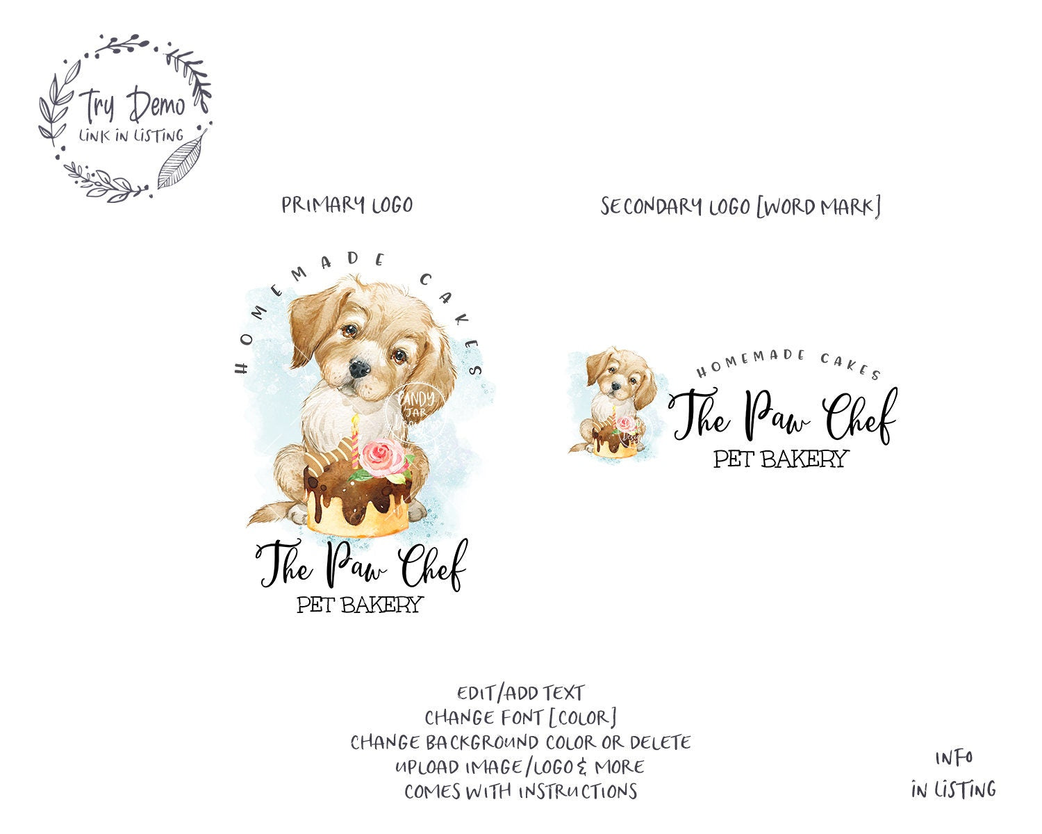 Dog Bakery Logo, Golden Retriever