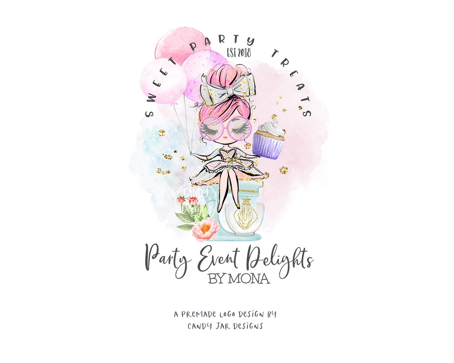 Party Events Bakery Logo, Cupcake Baking