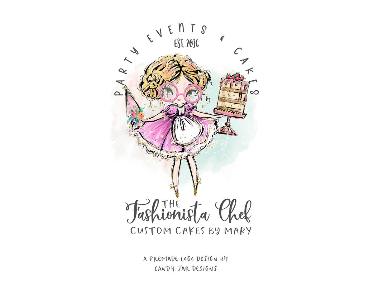 Bakery Girl Logo, Cake Baking Diva - Candy Jar Studios