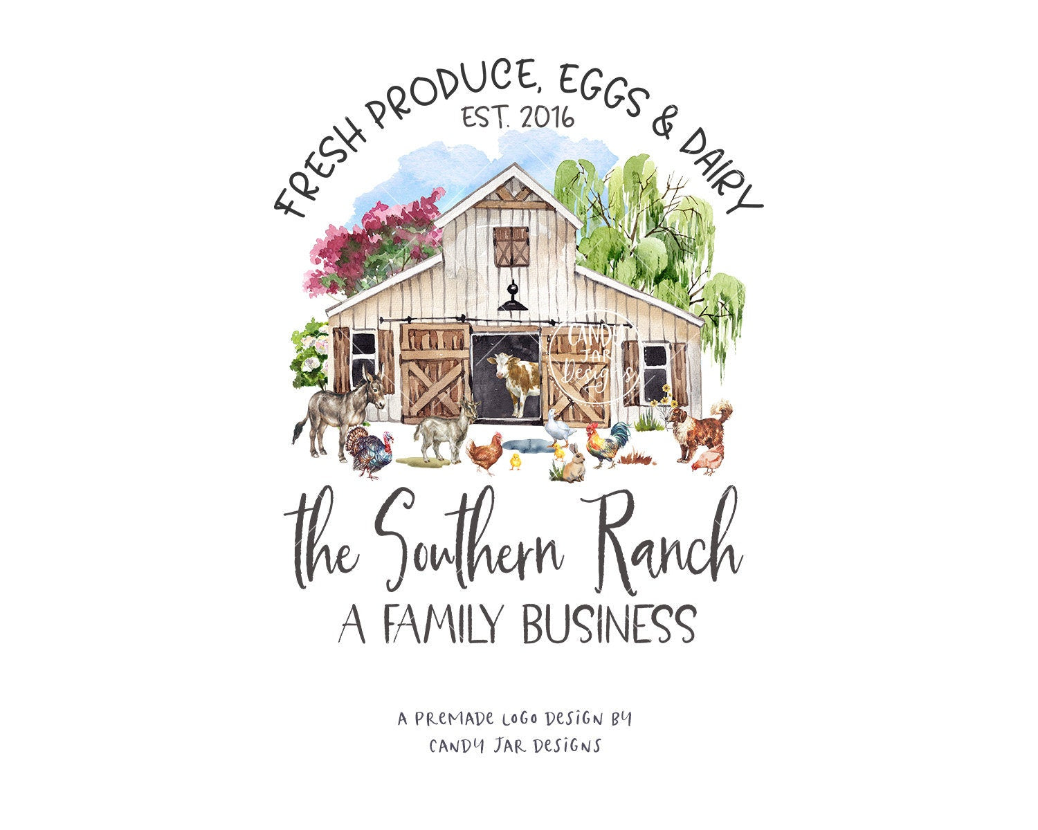 Family Farm Logo, Cow Barn logo