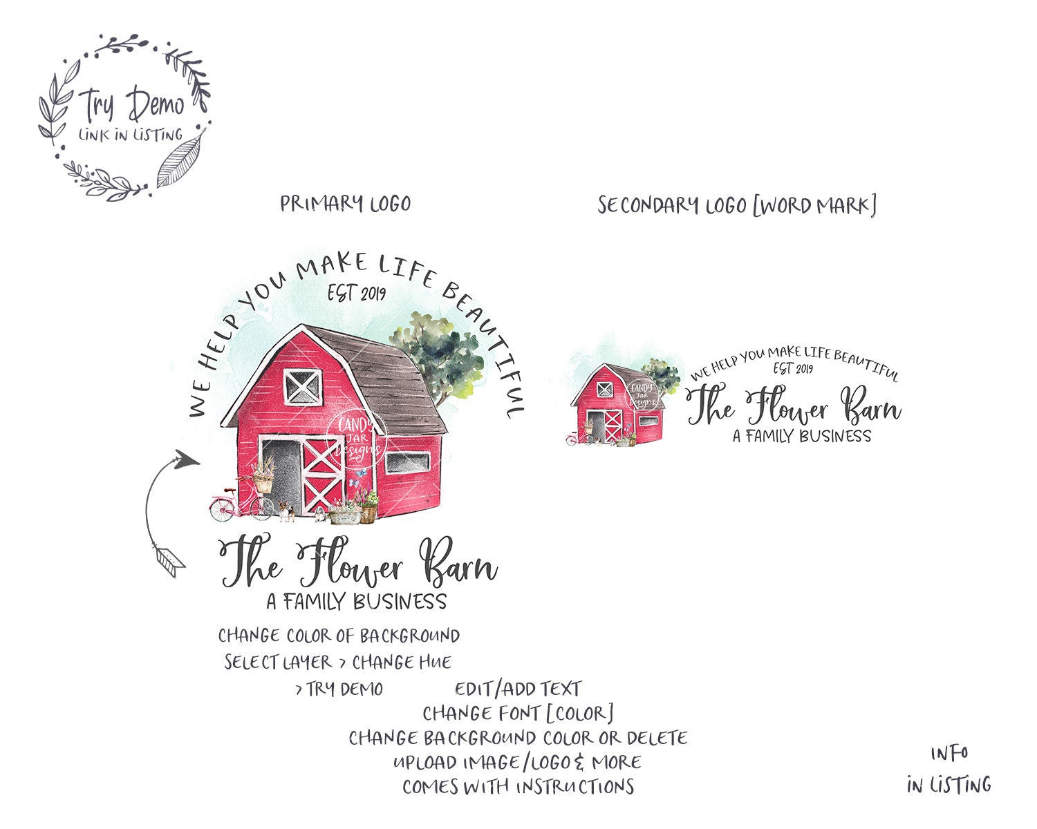 Red Farm Barn Logo, Family Farm